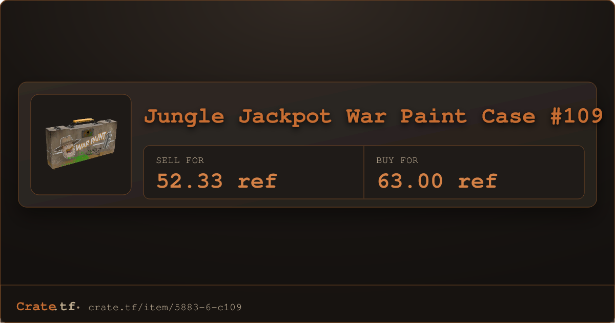 Jungle Jackpot War Paint Case #109 | Crate.tf